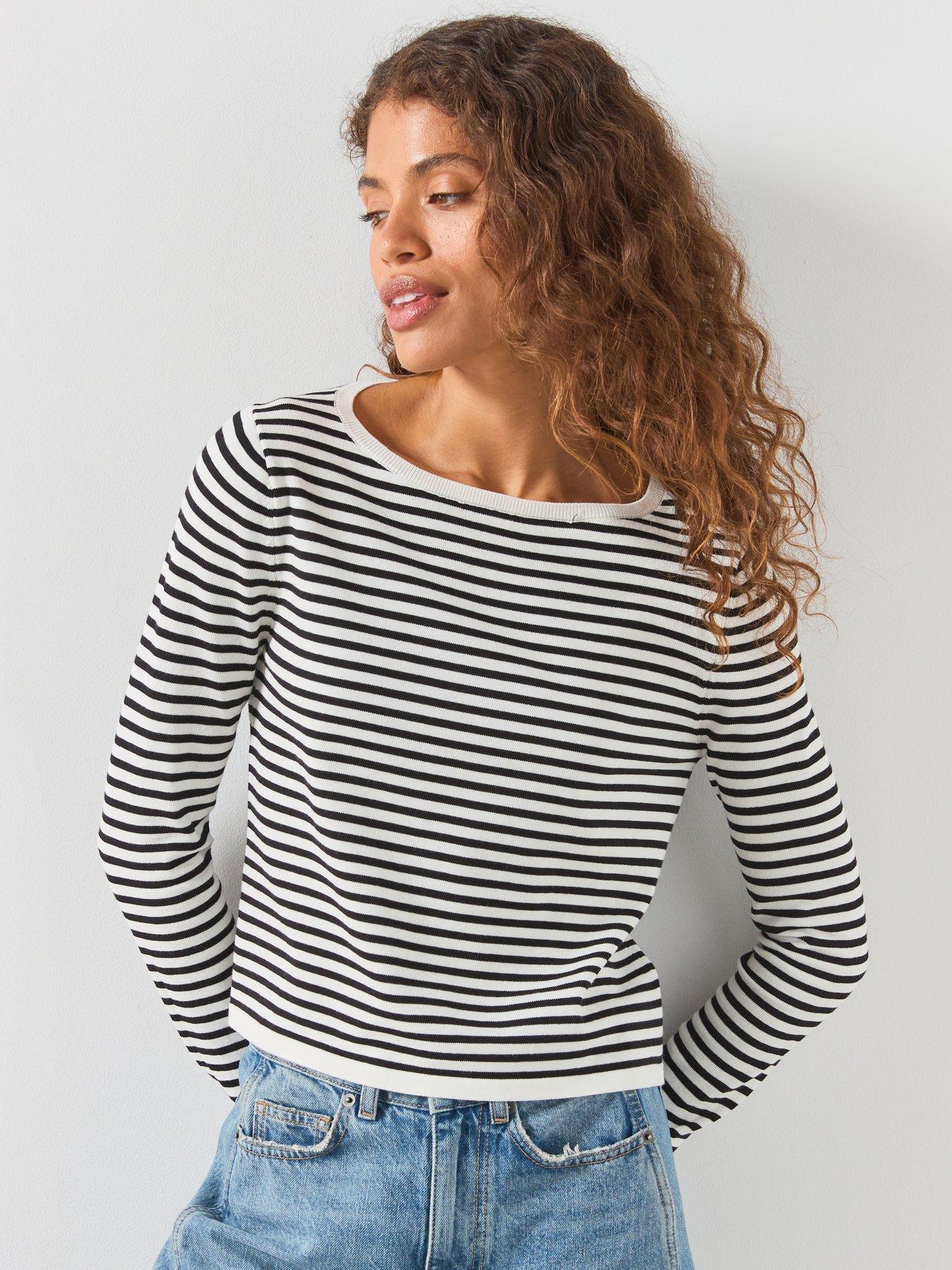 Mango Knit Striped Sweater - Cream