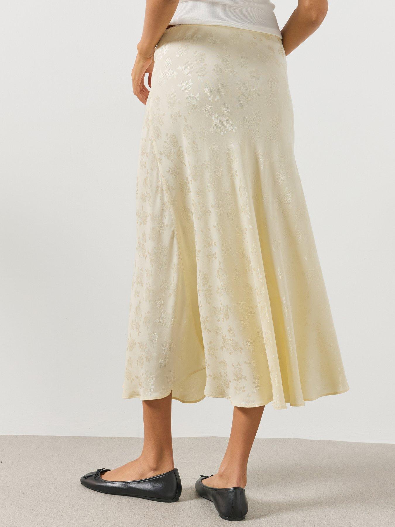 Image 2 of 6 of Mango A Line Devor&eacute; Skirt Co-Ord- Cream