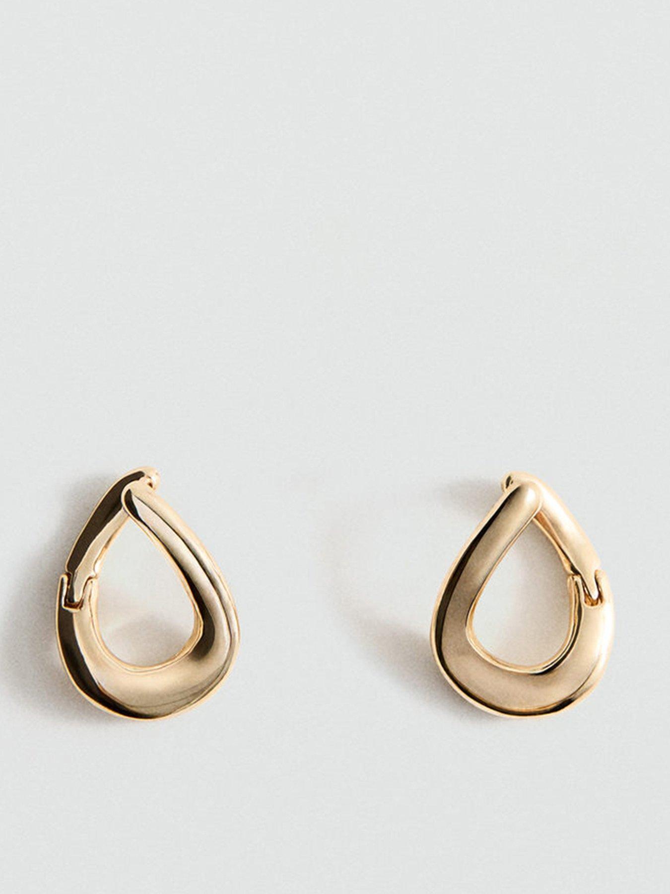 Mango Stainless Steel Semi-hoop Earrings - Gold