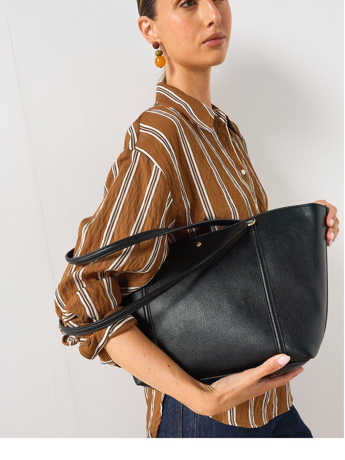 Mango Double Handle Shopper Bag - Black