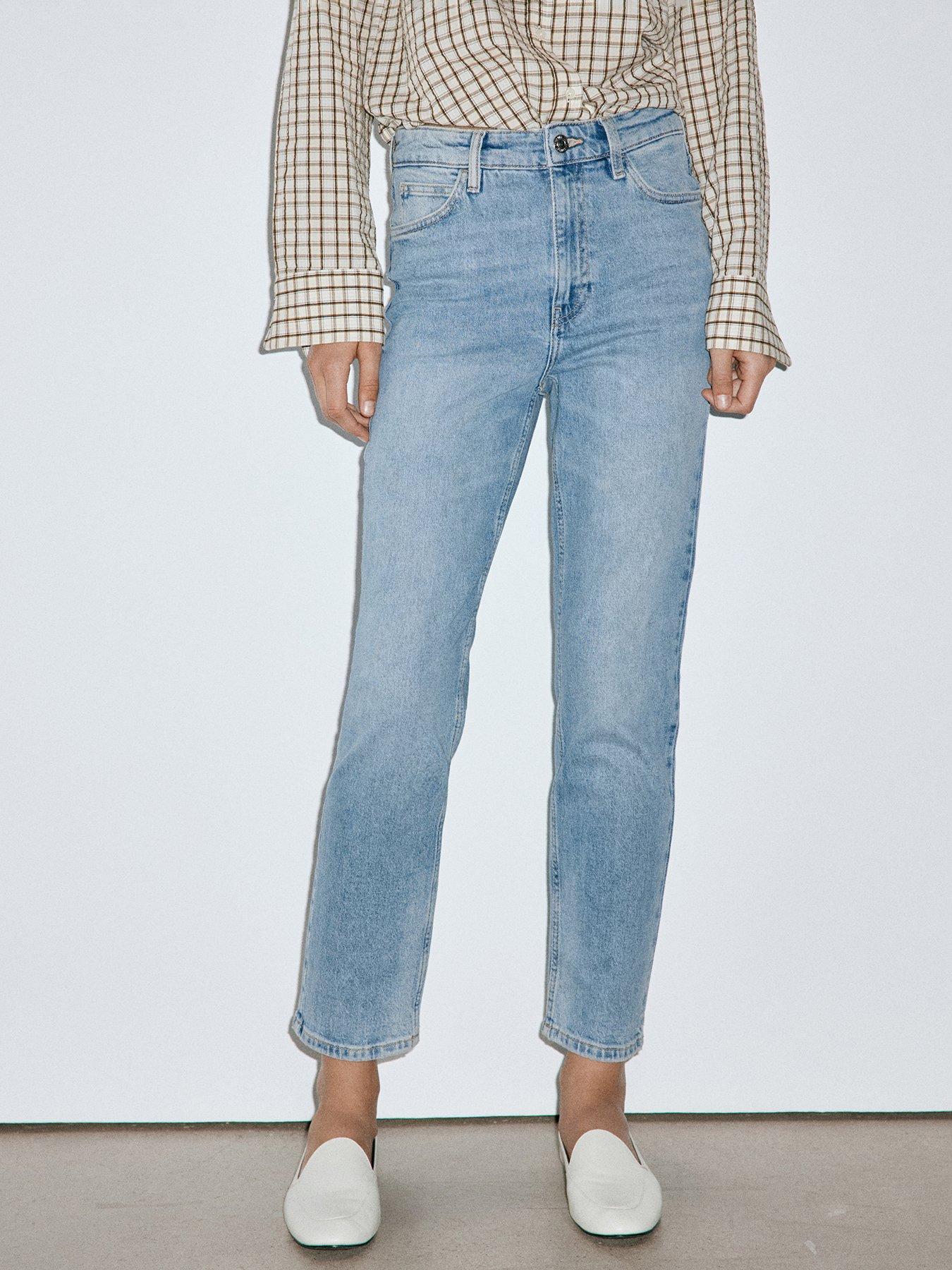 Mango Newmom Comfort High-Rise Jeans - Blue