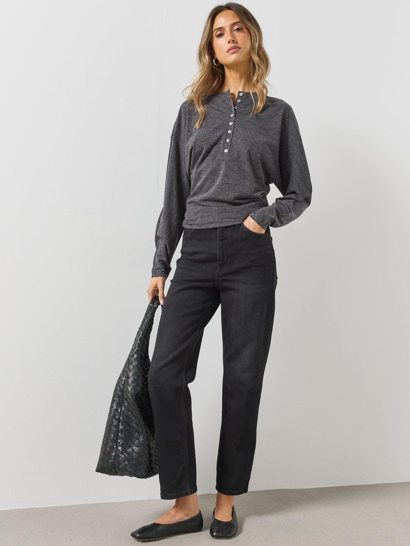 Image 6 of 6 of Mango Newmom Comfort High-rise Jeans-black