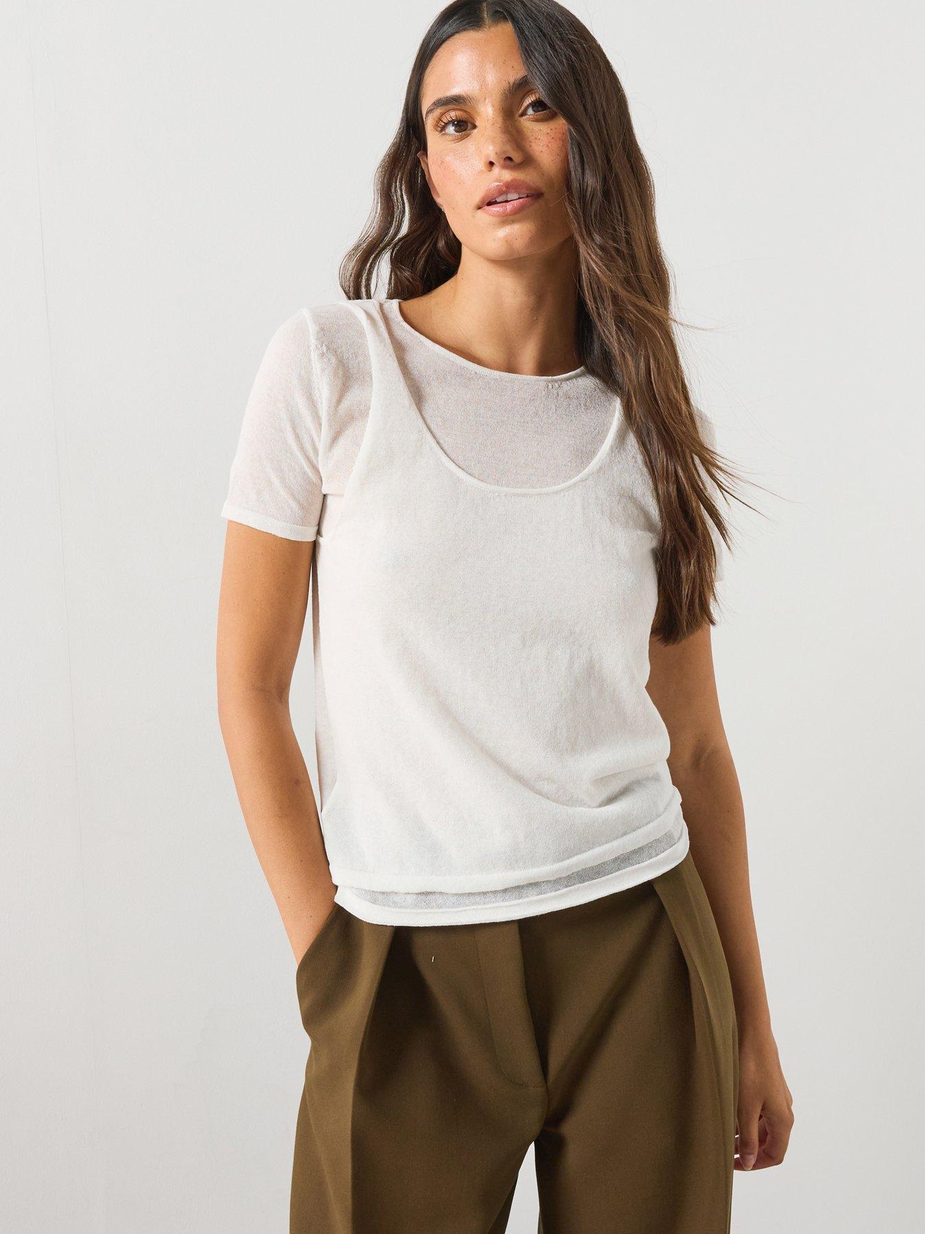 Mango Layered Knit Sweater - White