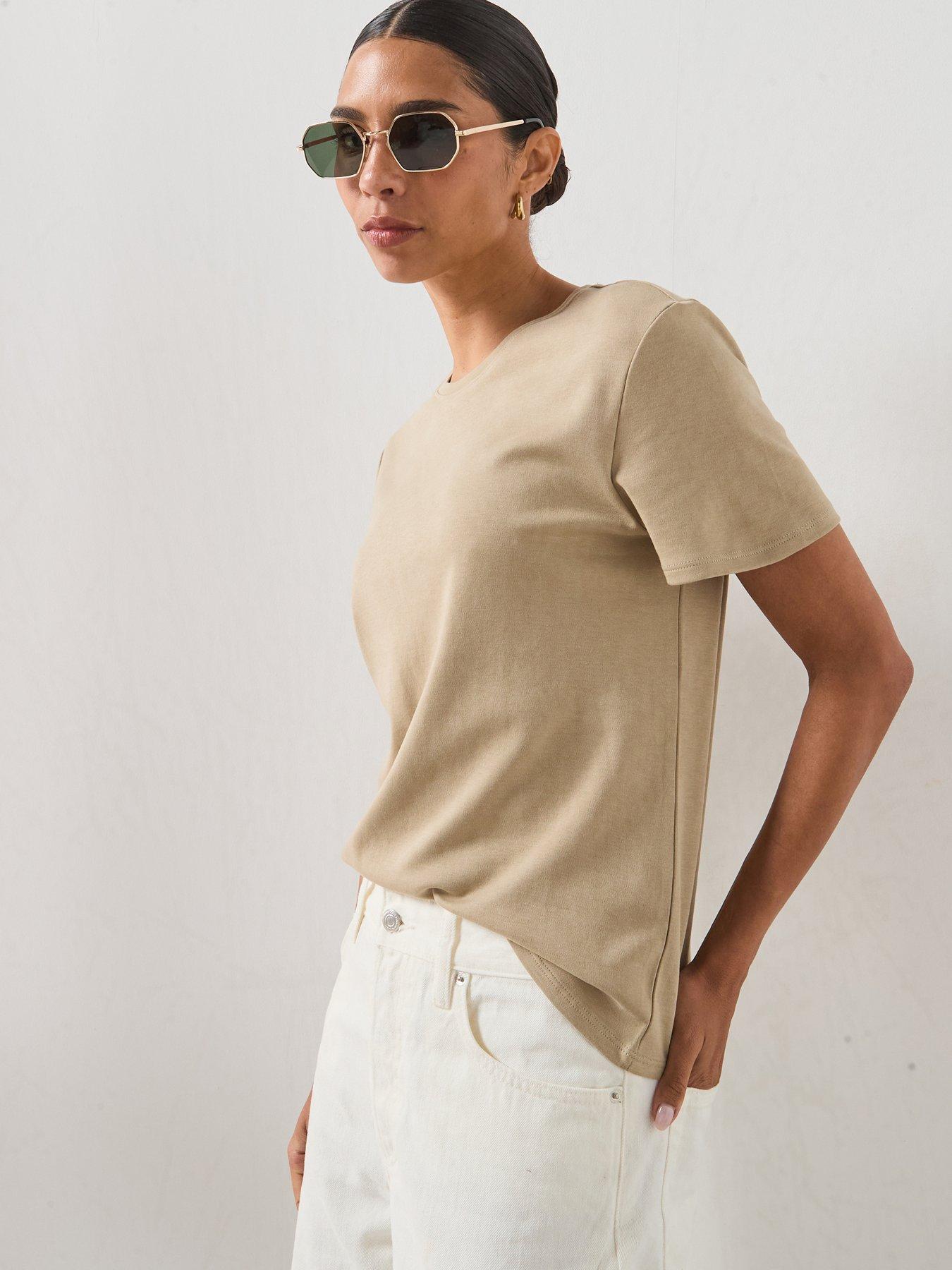 Mango 100% Cotton T-shirt - Khaki