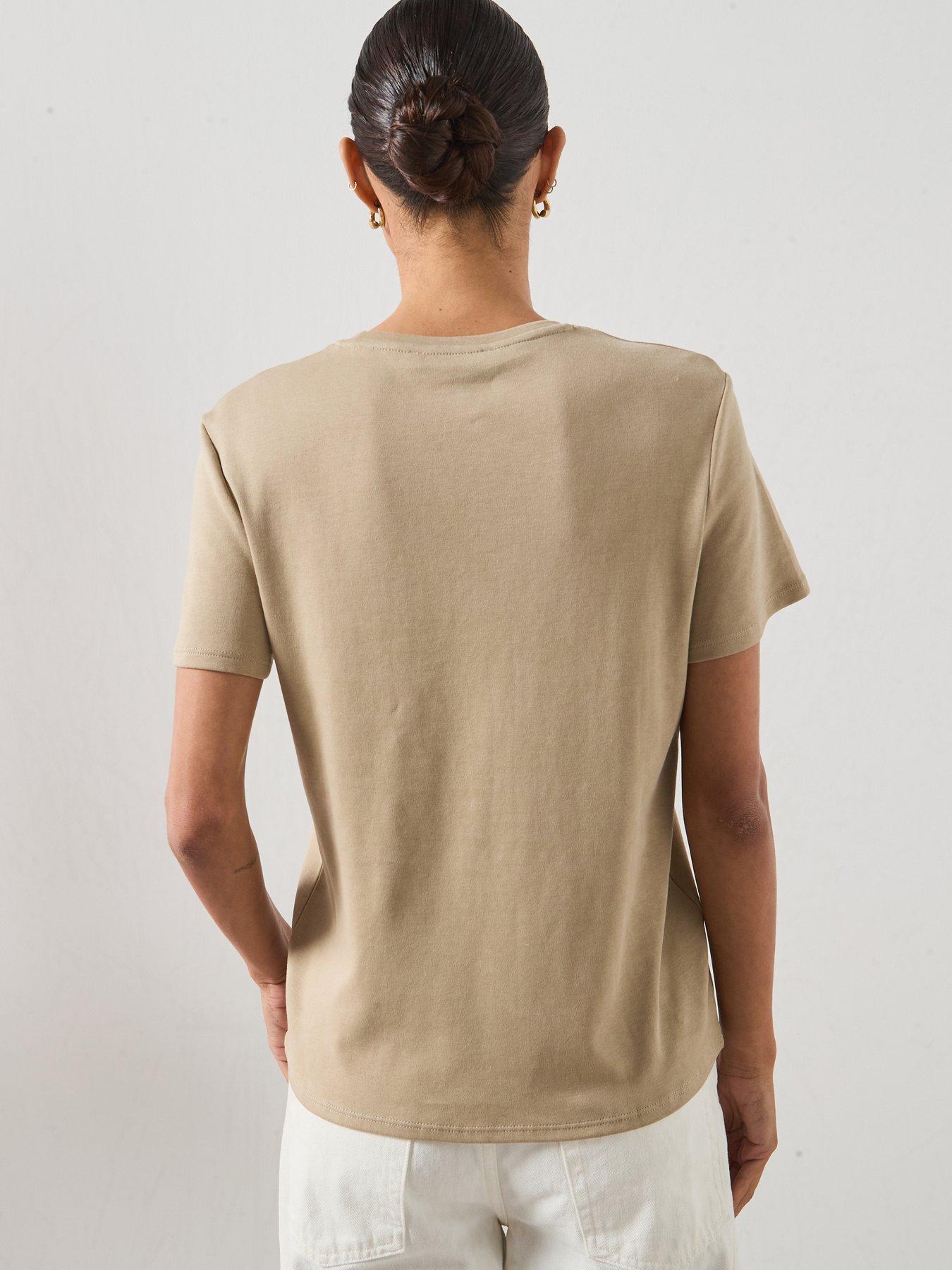 Image 2 of 5 of Mango 100% Cotton T-shirt - Khaki