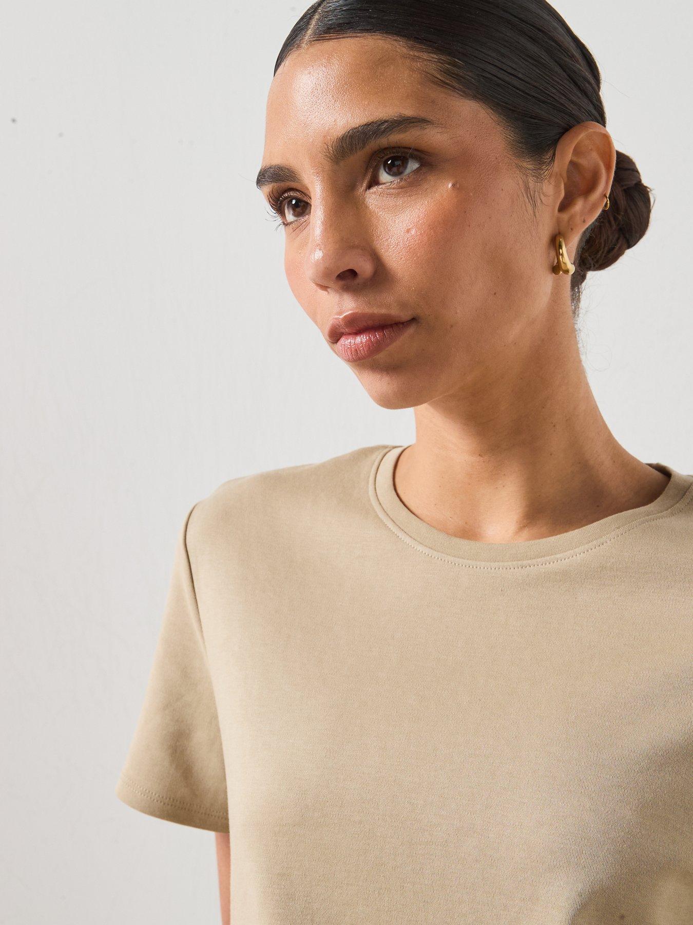 Image 4 of 5 of Mango 100% Cotton T-shirt - Khaki