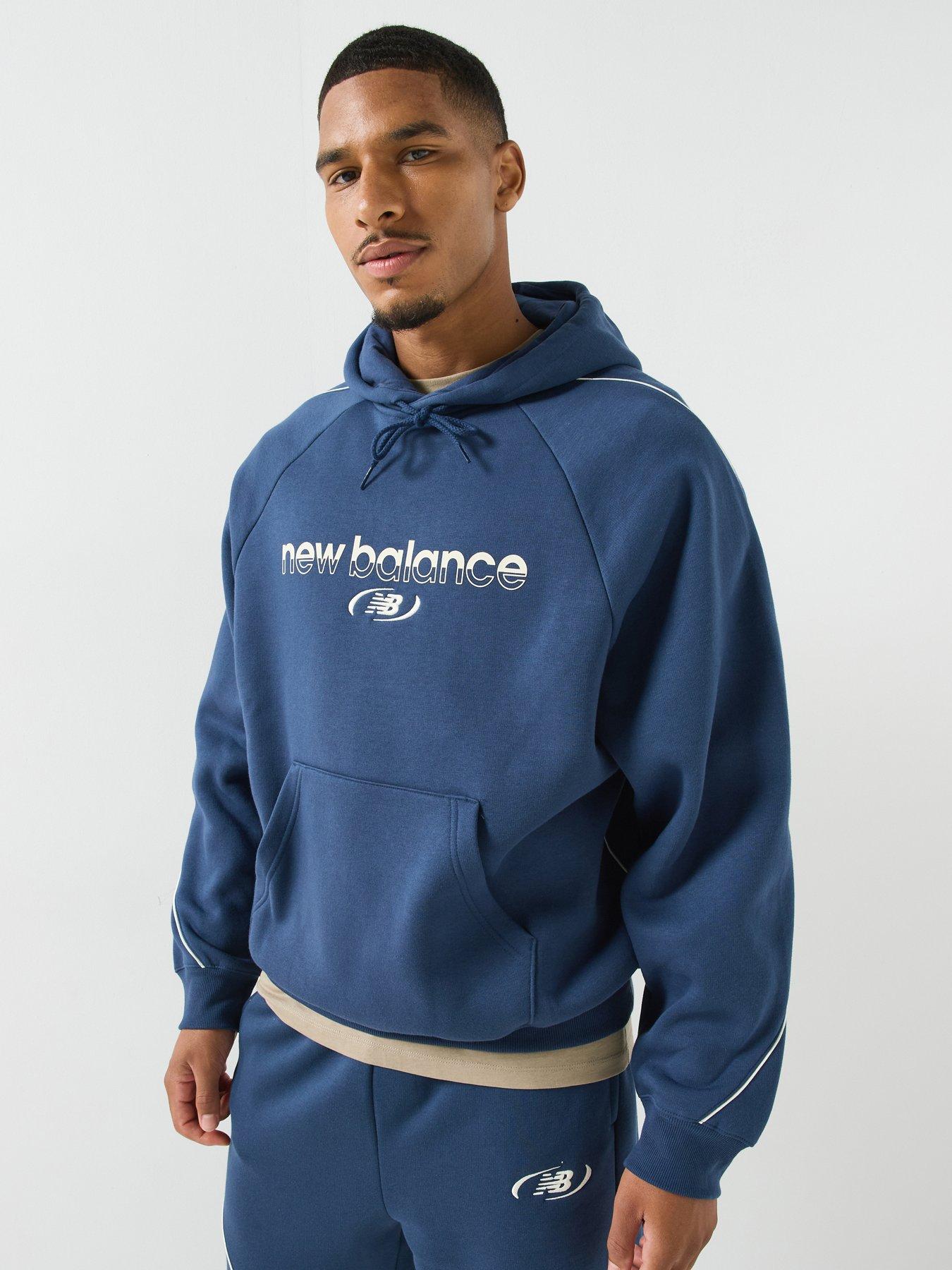 Image 1 of 6 of New Balance Mens Trackside Fleece Hoodie - Navy