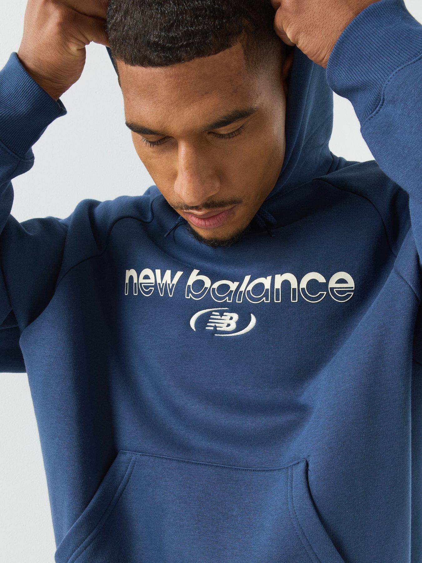 Image 6 of 6 of New Balance Mens Trackside Fleece Hoodie - Navy