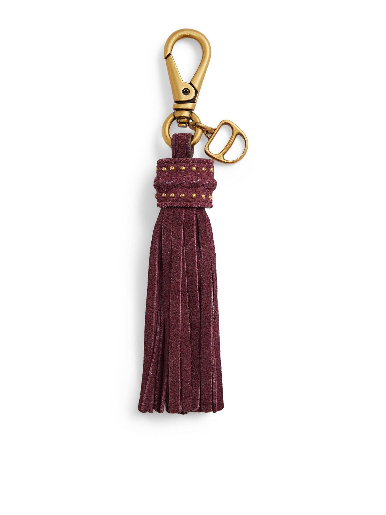 Lauren by Ralph Lauren Studded Tassel Bag Charm - Red