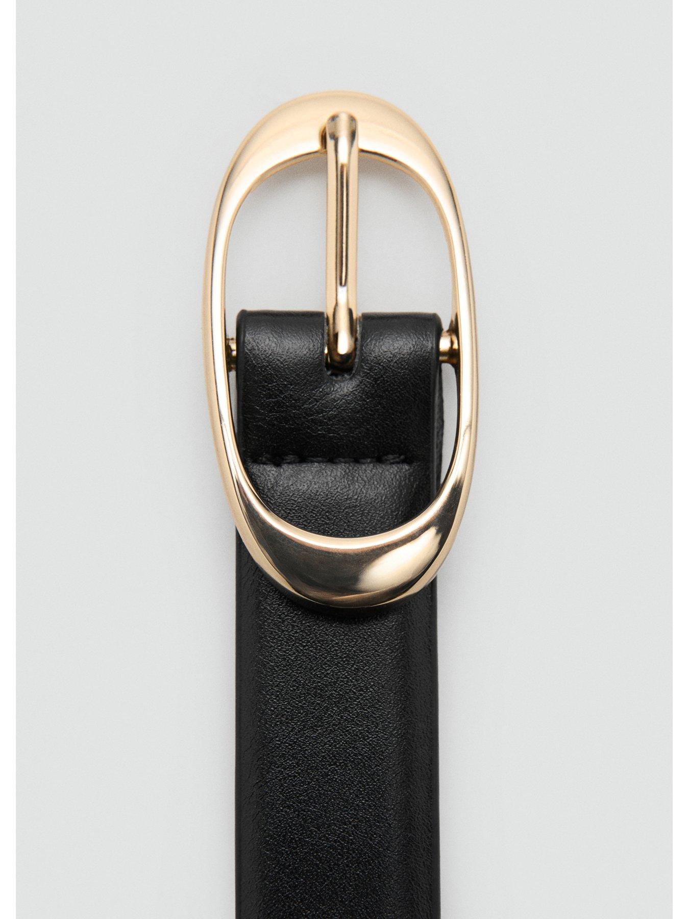 Image 3 of 4 of Mango Oval Buckle Belt - Black