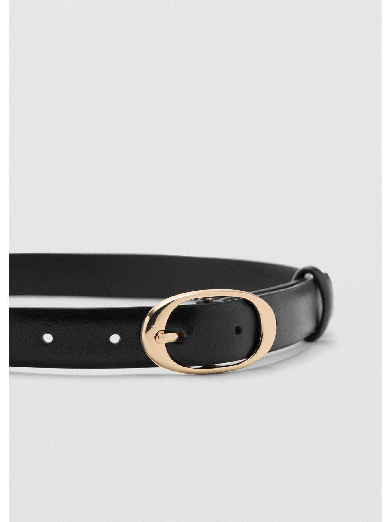 Image 4 of 4 of Mango Oval Buckle Belt - Black