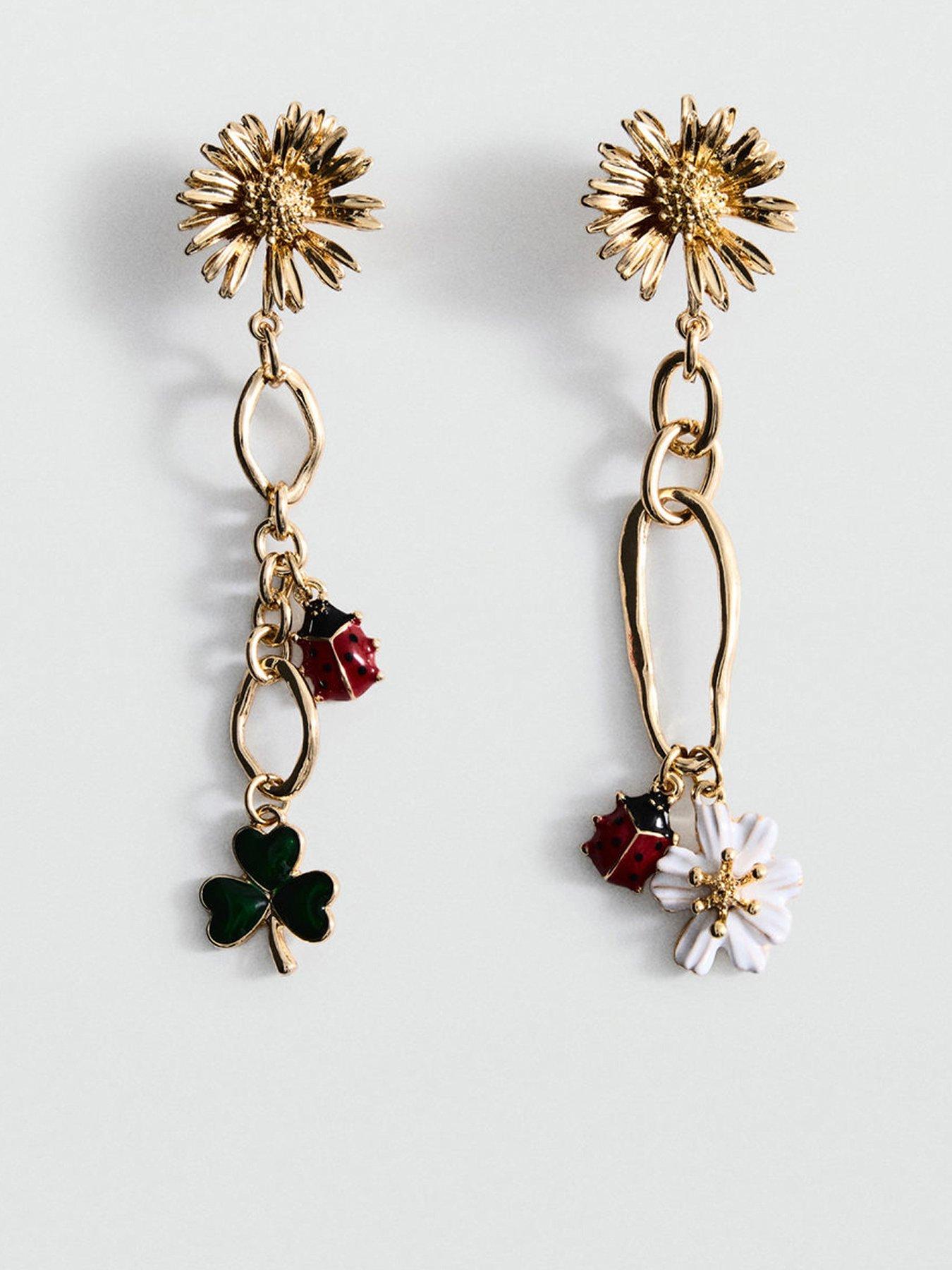 Mango Long Flower Earrings