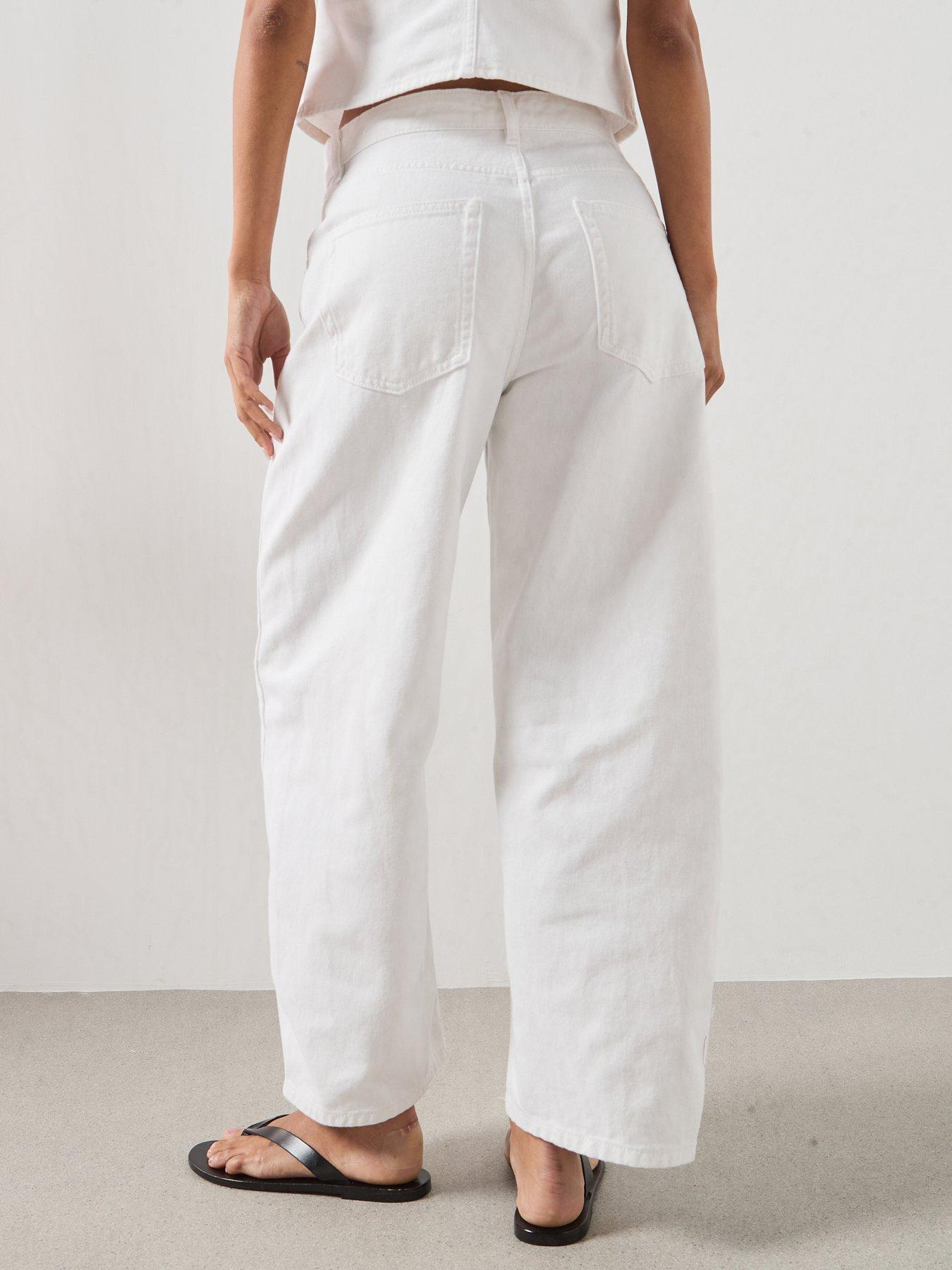 Image 2 of 6 of Mango Balloon Crop Co-Ord Jeans - White
