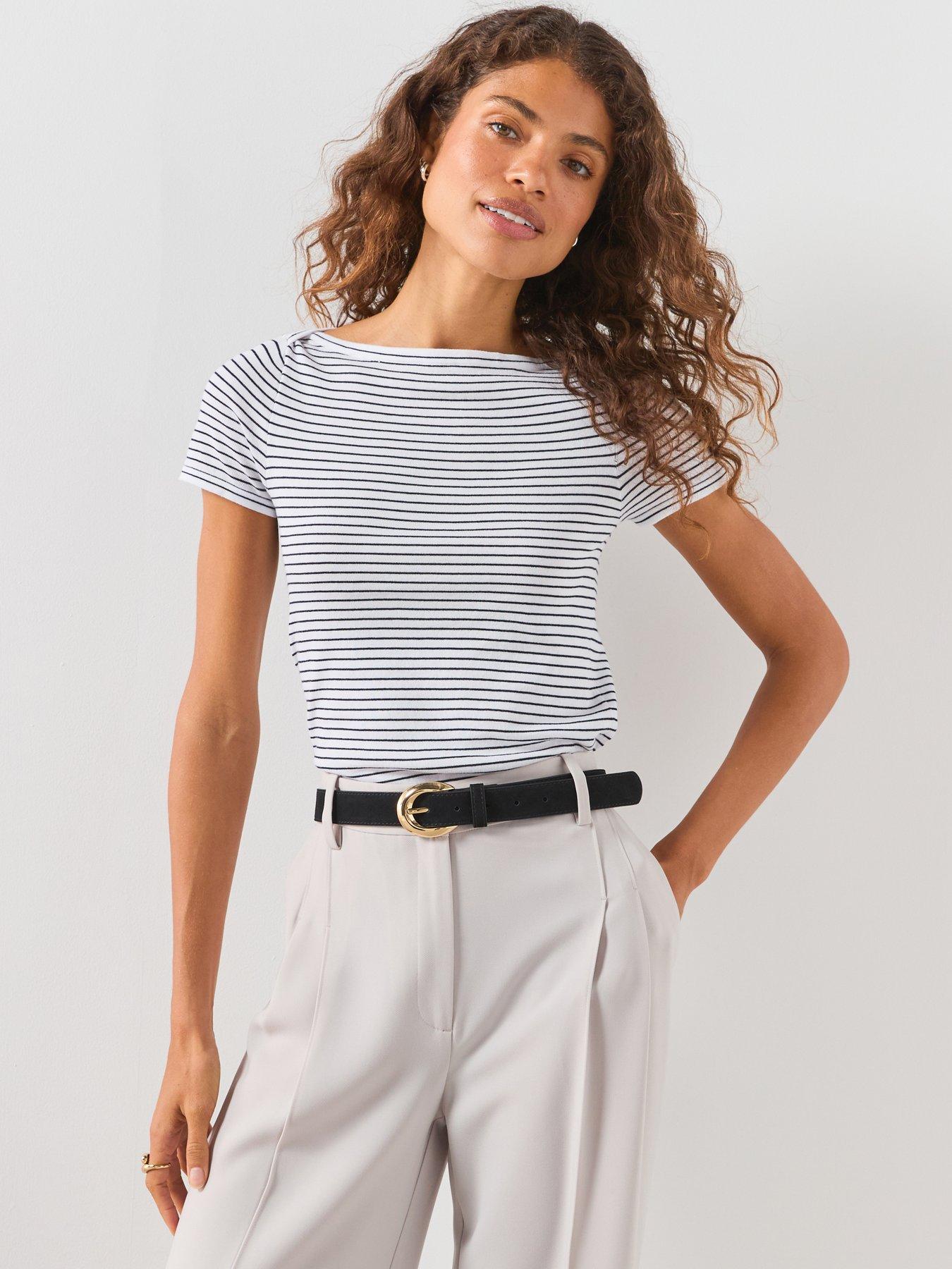 Mango Short Sleeve Fine Knit Sweater - Blue