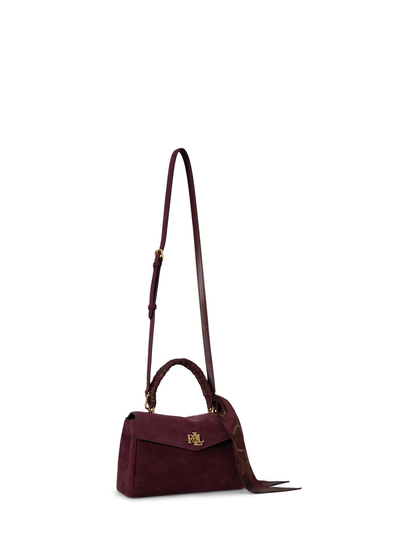 Image 2 of 6 of Lauren by Ralph Lauren Womens Farrah Suede Adjustable Strap Soft Satchel - Multi