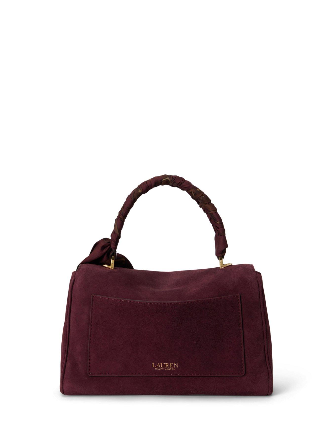 Image 3 of 6 of Lauren by Ralph Lauren Womens Farrah Suede Adjustable Strap Soft Satchel - Multi