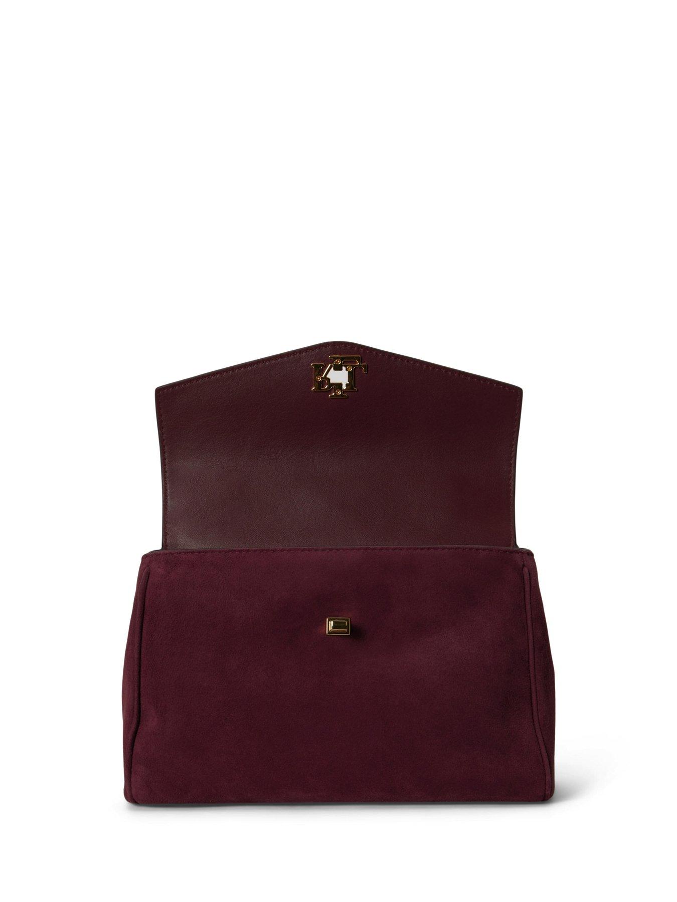 Image 4 of 6 of Lauren by Ralph Lauren Womens Farrah Suede Adjustable Strap Soft Satchel - Multi