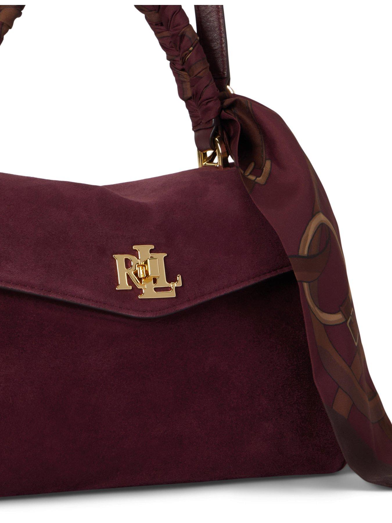 Image 6 of 6 of Lauren by Ralph Lauren Womens Farrah Suede Adjustable Strap Soft Satchel - Multi