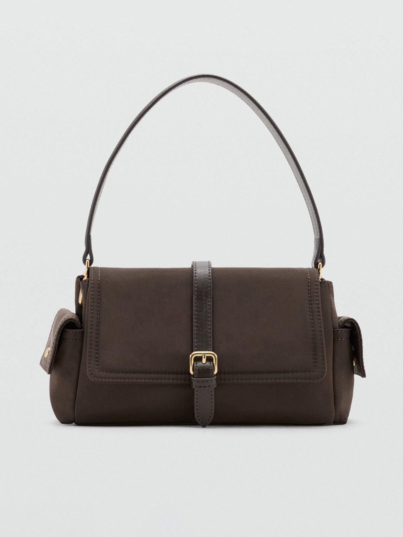 Image 1 of 4 of Mango Buckled Shoulder Bag - Brown