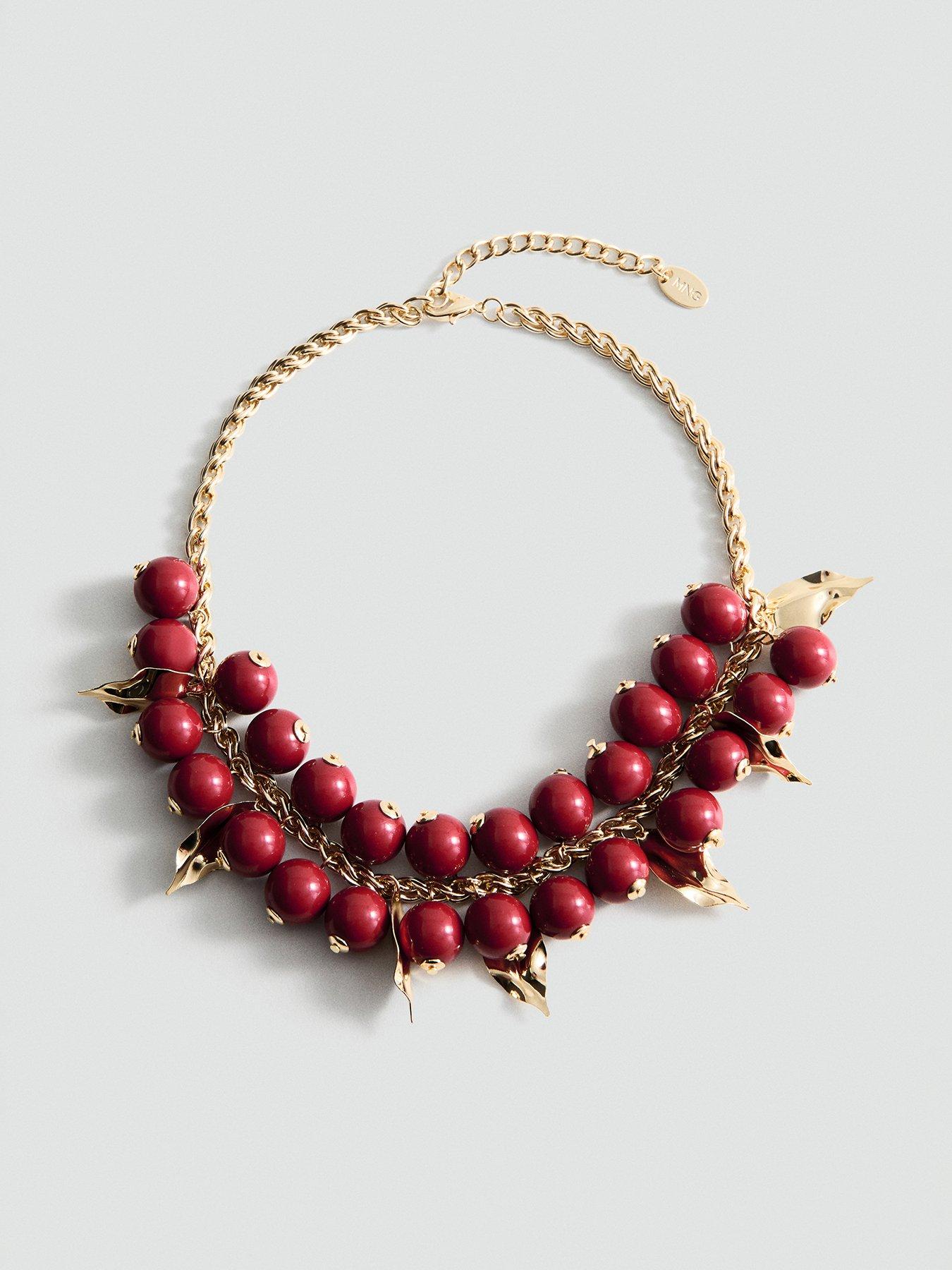 Mango Beaded Chain Necklace - Gold