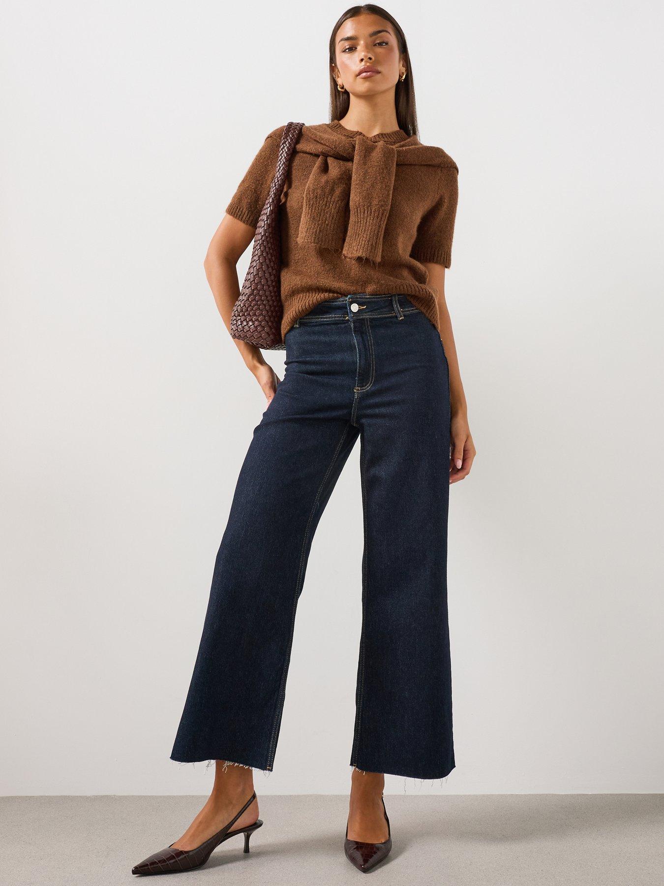 Mango Women's High-Rise Culotte Jeans - Blue