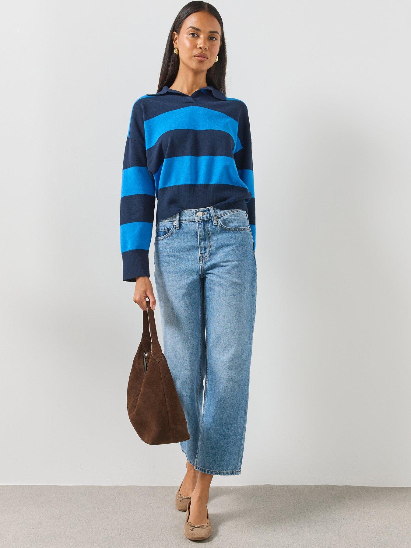 Image 5 of 6 of Mango Mid Rise Straight Jeans - Blue