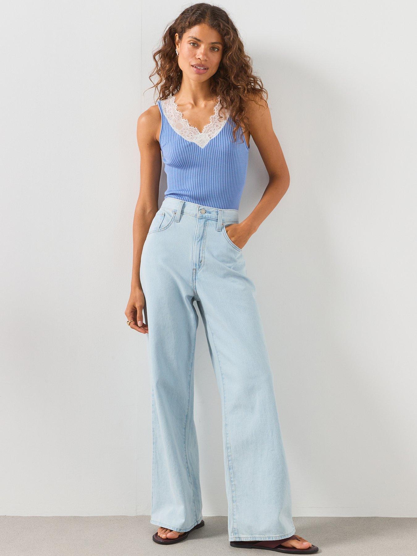 Image 3 of 5 of Mango Lace Lyocell Top - Blue