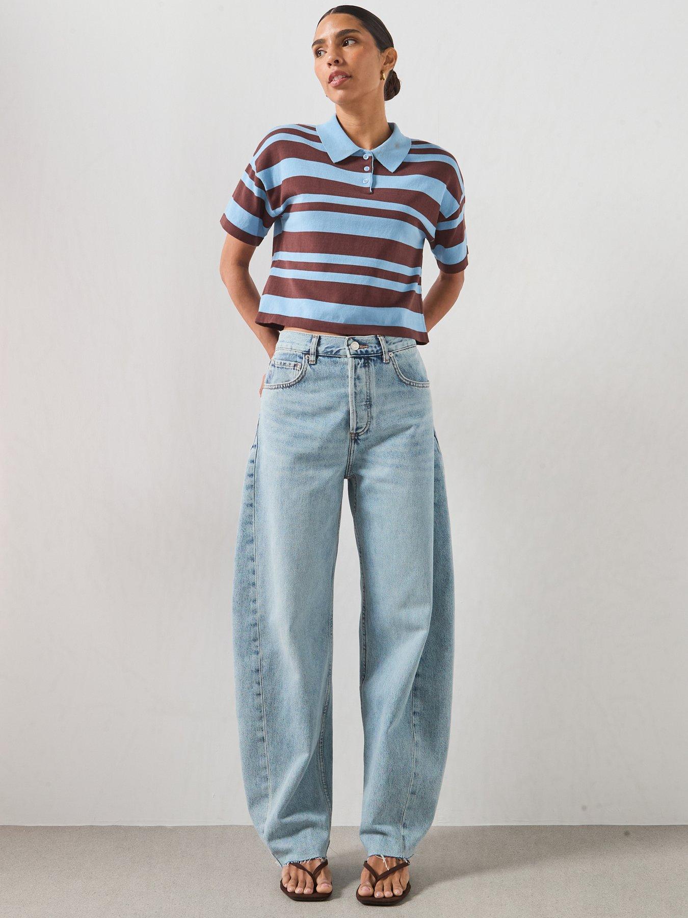 Mango Mid Rise Balloon Jeans - Blue
