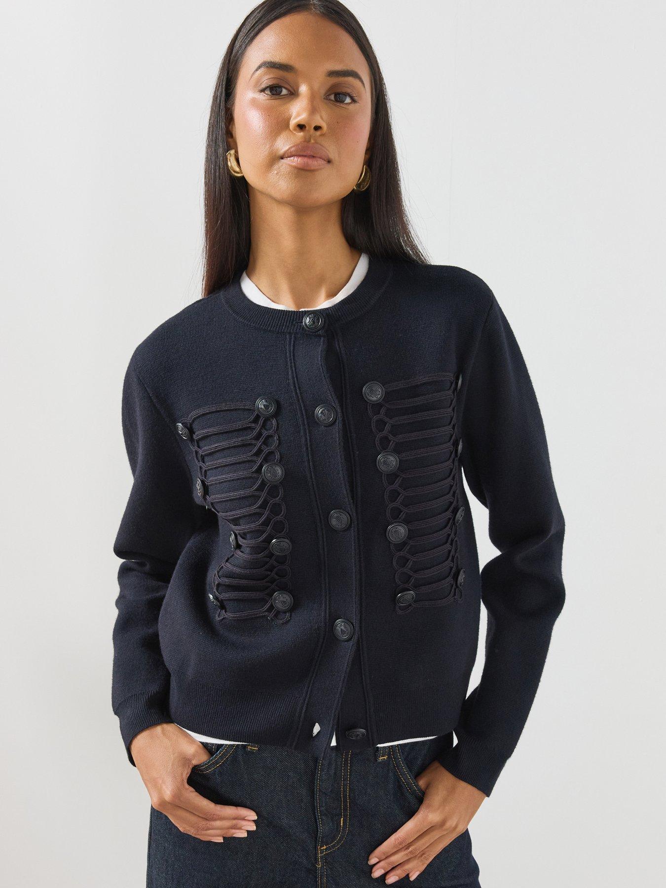 Mango Toggle Detail Knitted Jacket - Blue