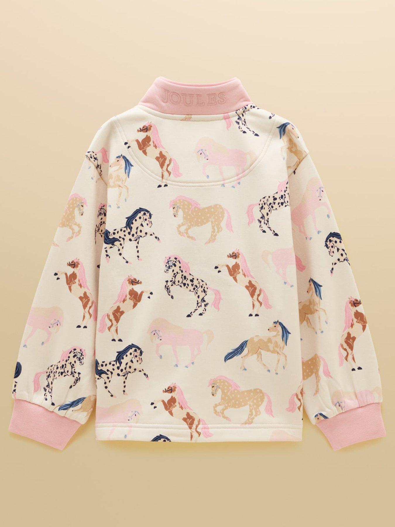 Image 2 of 6 of Joules Girls Burnham Horse Print Sweat - Cream