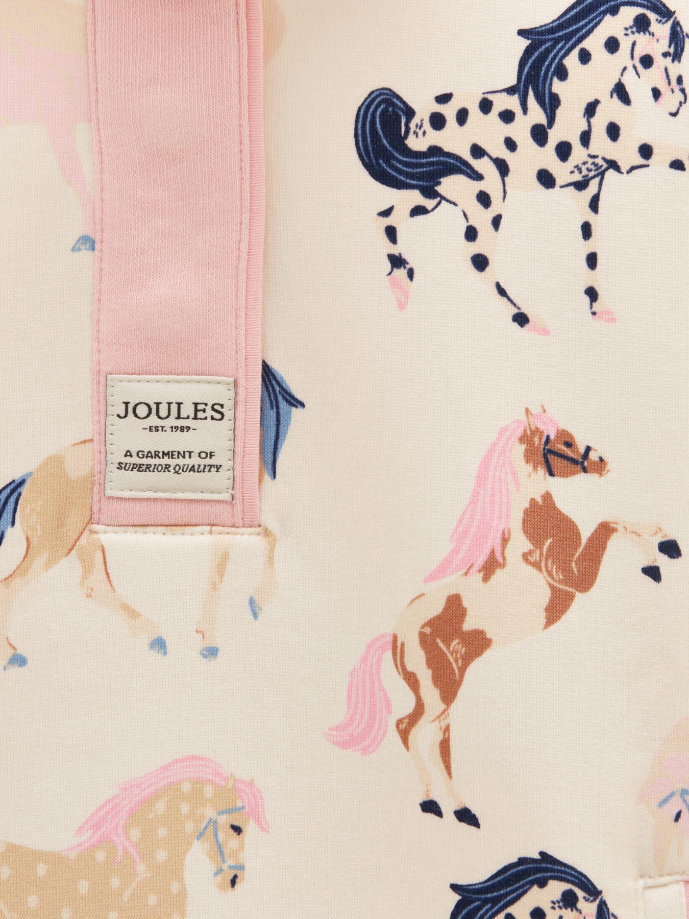 Image 3 of 6 of Joules Girls Burnham Horse Print Sweat - Cream