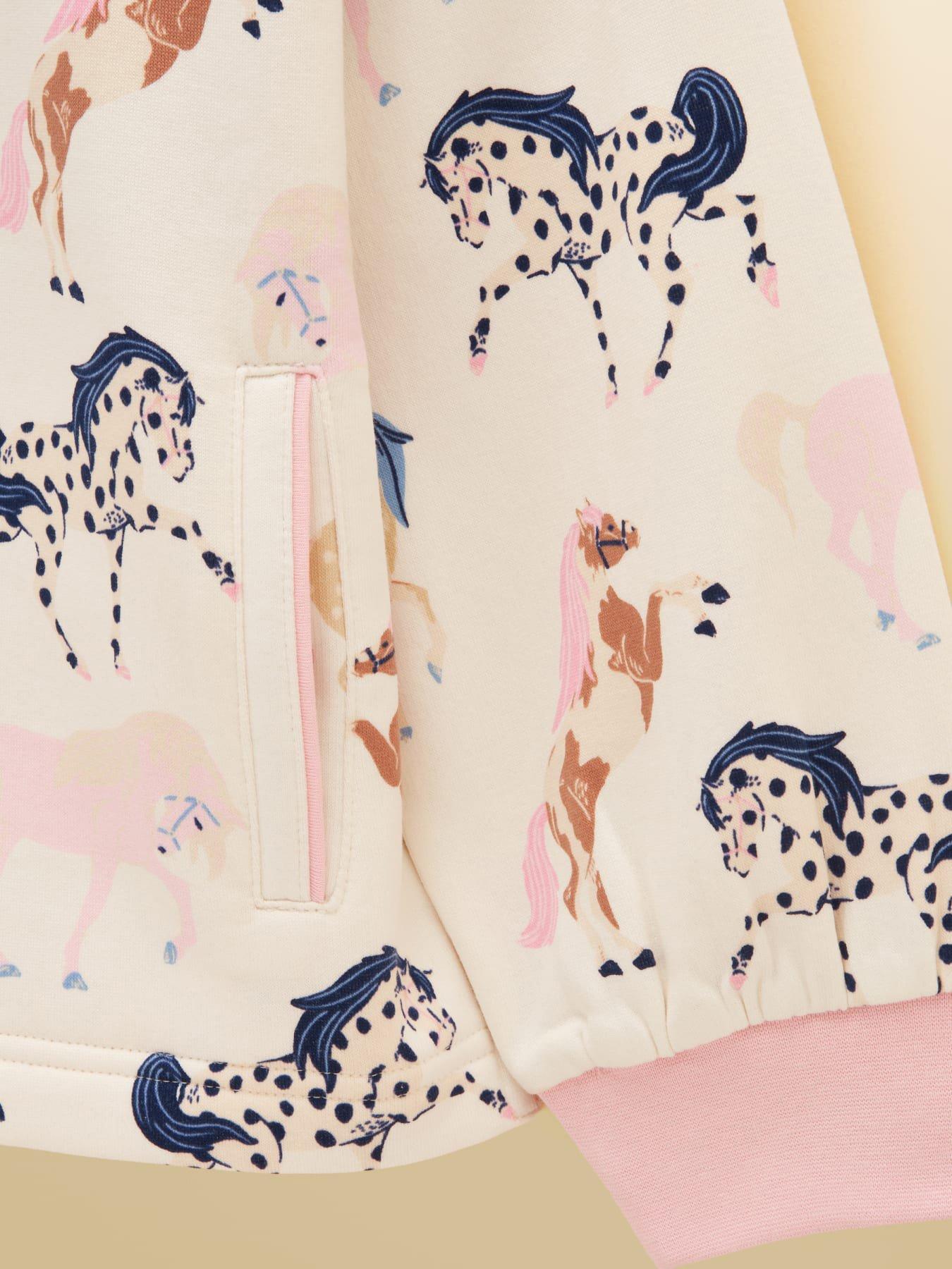 Image 4 of 6 of Joules Girls Burnham Horse Print Sweat - Cream