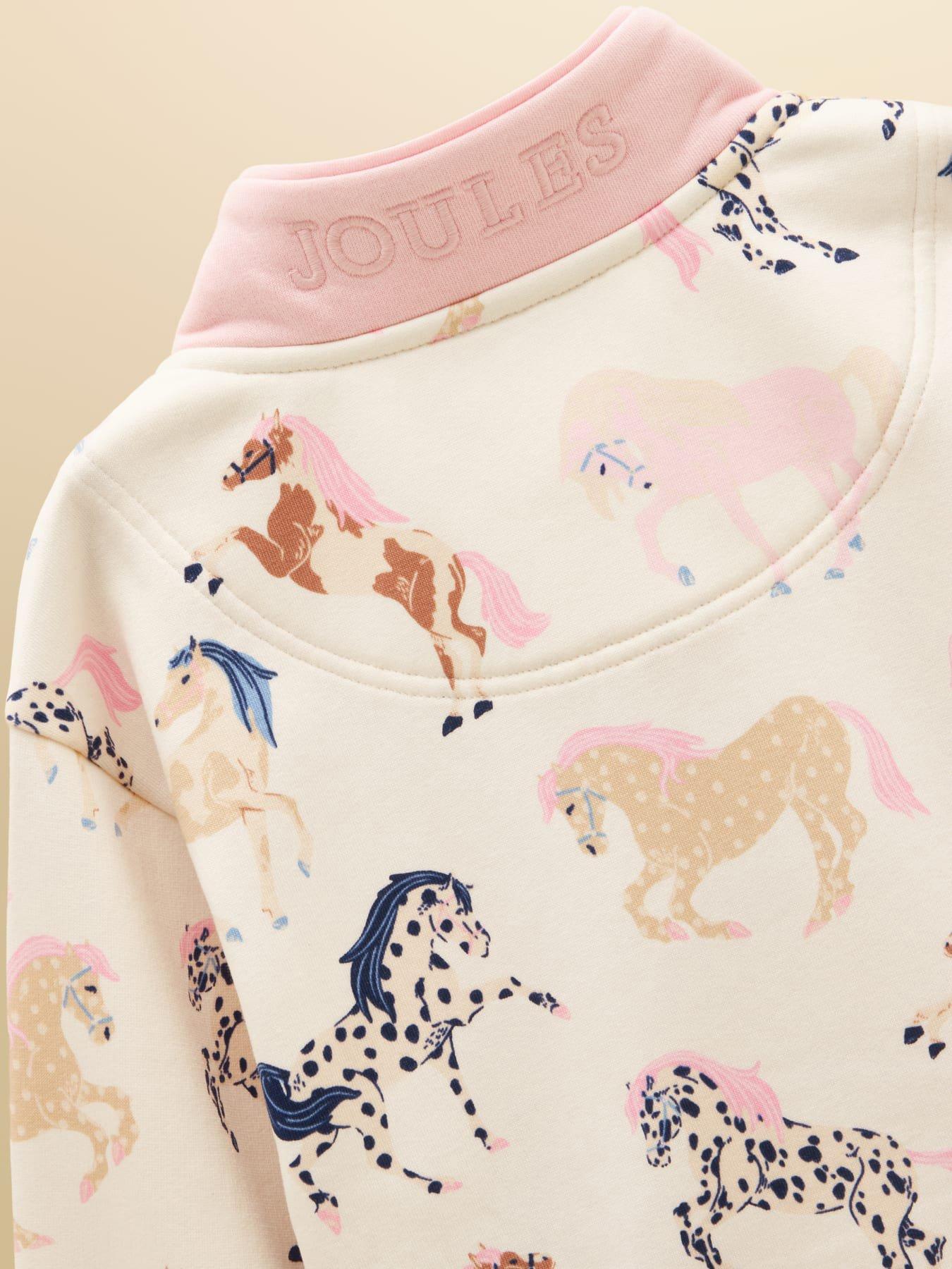 Image 6 of 6 of Joules Girls Burnham Horse Print Sweat - Cream