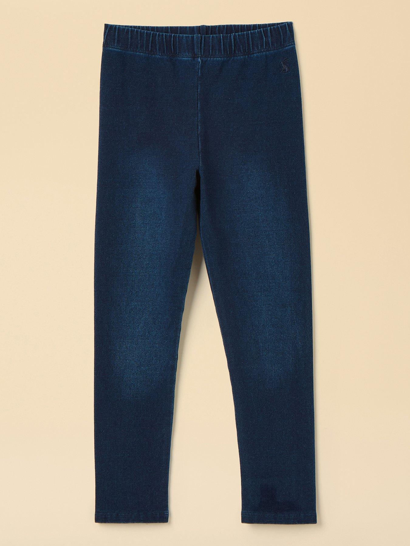 Image 1 of 4 of Joules Girls Trot Denim Leggings - Dark Blue