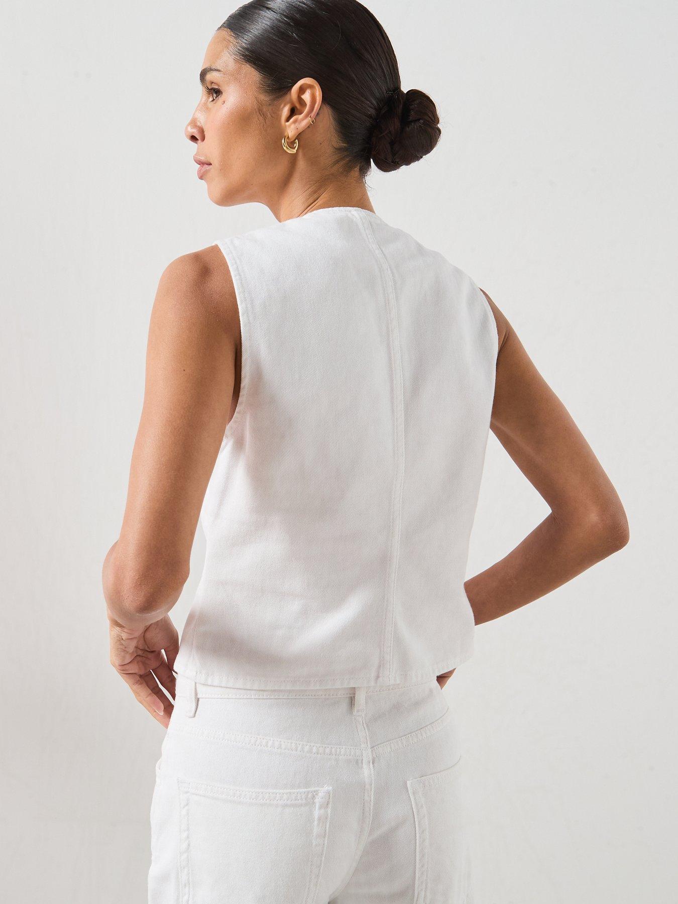 Image 2 of 6 of Mango Toggle Denim Co-Ords Top - White