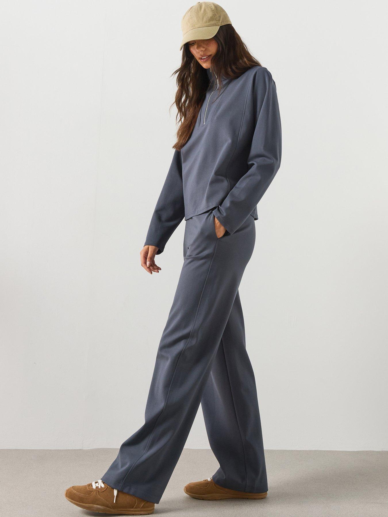Mango Fine-knit Straight-fit Trousers Co Ord - Blue