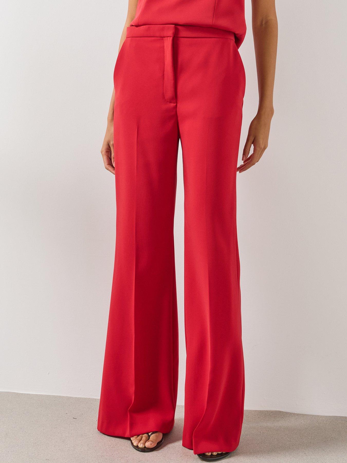 Mango High Waist Suits Co-Ord Trousers - Red