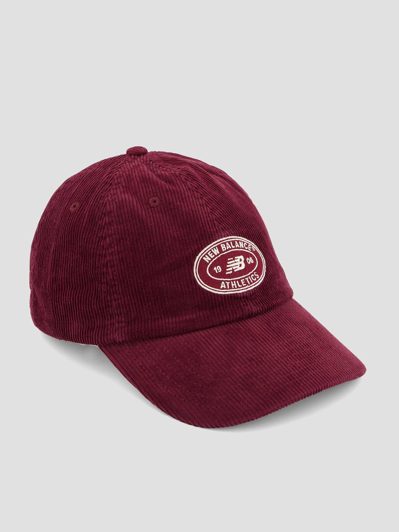 Image 1 of 4 of New Balance Unisex 6 Panel Athletics Corduroy Hat-burgundy