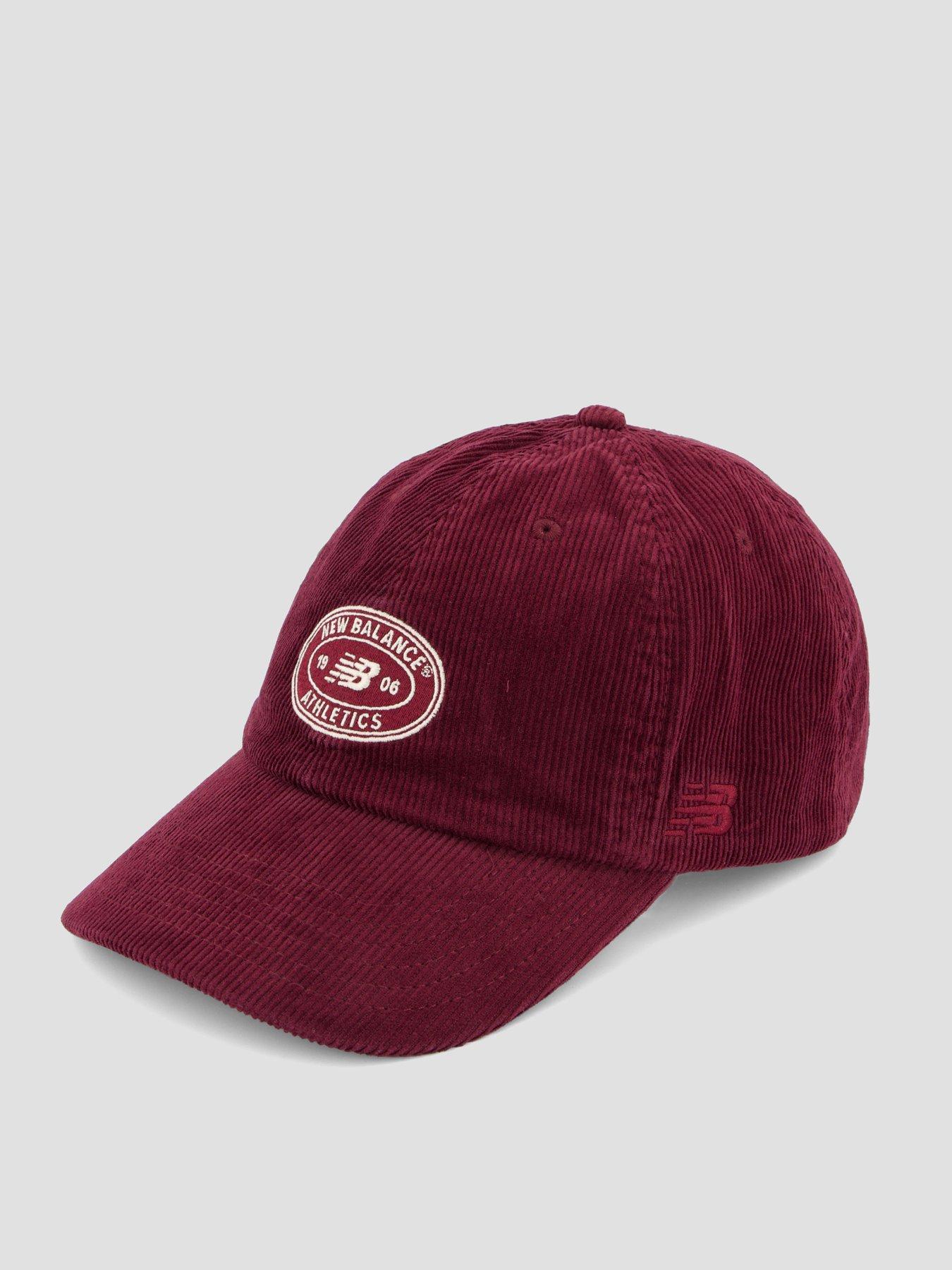 Image 2 of 4 of New Balance Unisex 6 Panel Athletics Corduroy Hat-burgundy