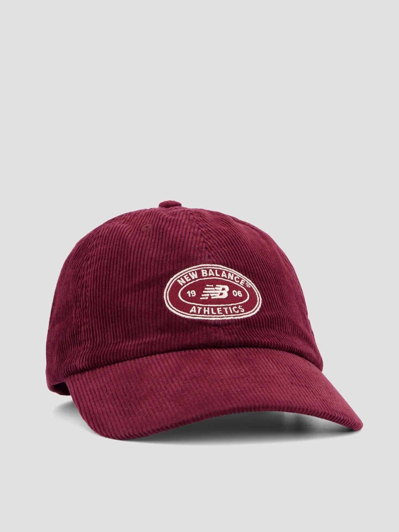 Image 3 of 4 of New Balance Unisex 6 Panel Athletics Corduroy Hat-burgundy