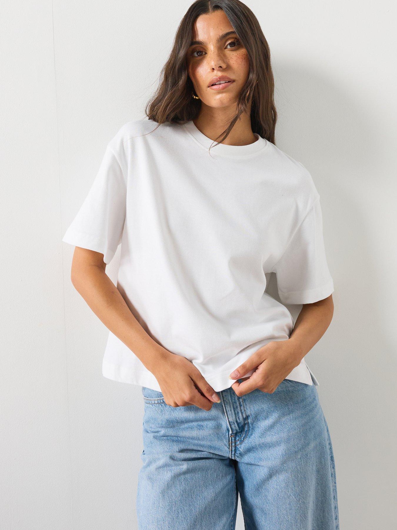 Mango Oversized Short-sleeved T-shirt - White