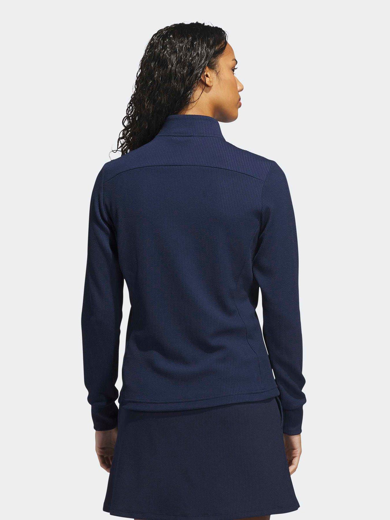 Image 2 of 6 of adidas Womens Full Zip High Collar Regular Fit Golf Jacket - Navy