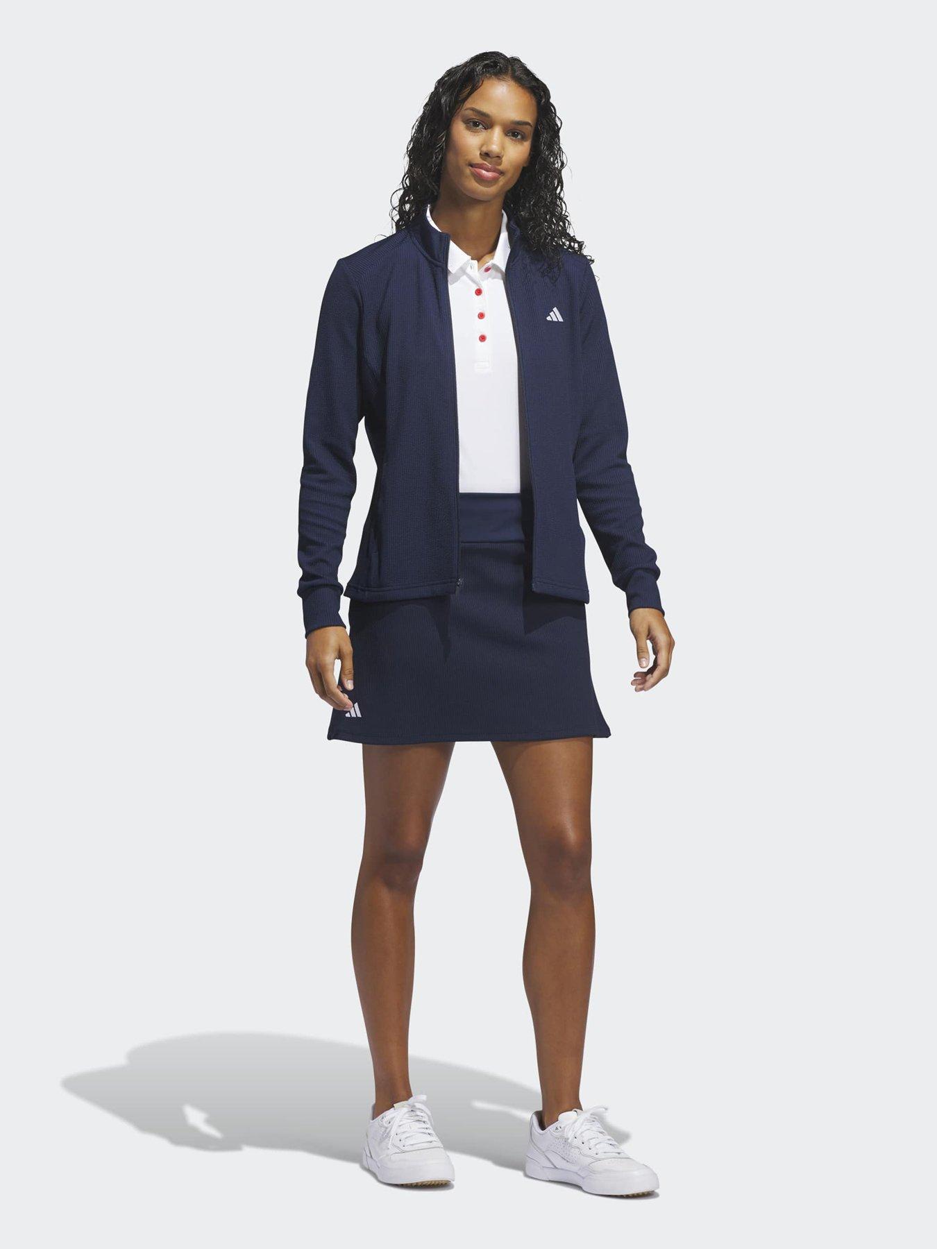 Image 3 of 6 of adidas Womens Full Zip High Collar Regular Fit Golf Jacket - Navy