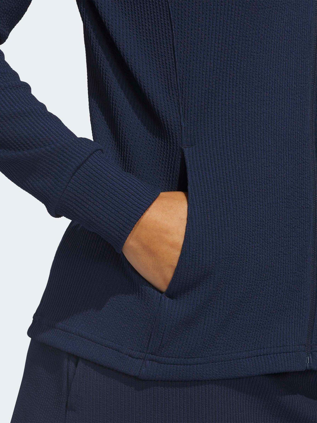 Image 5 of 6 of adidas Womens Full Zip High Collar Regular Fit Golf Jacket - Navy