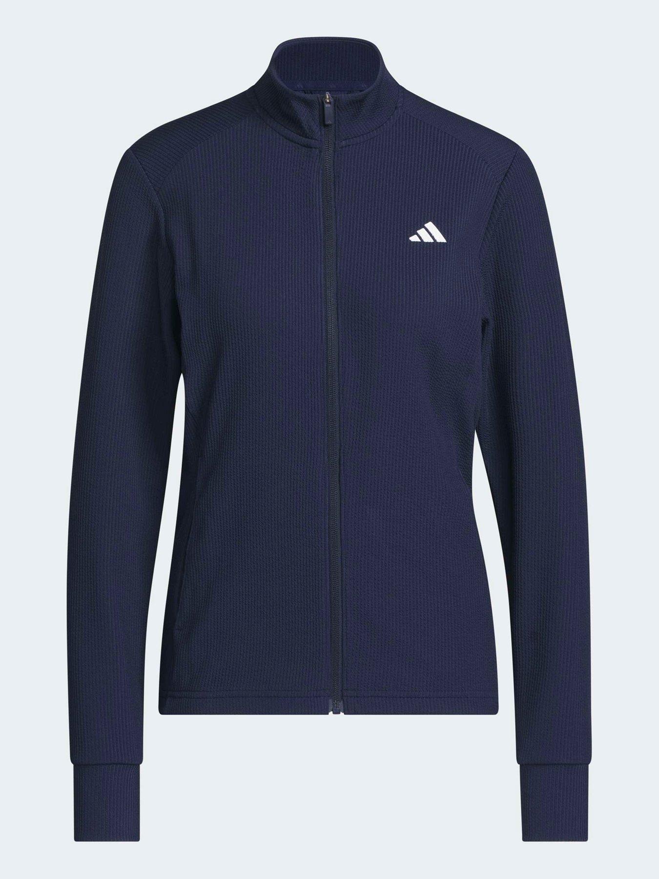 Image 6 of 6 of adidas Womens Full Zip High Collar Regular Fit Golf Jacket - Navy