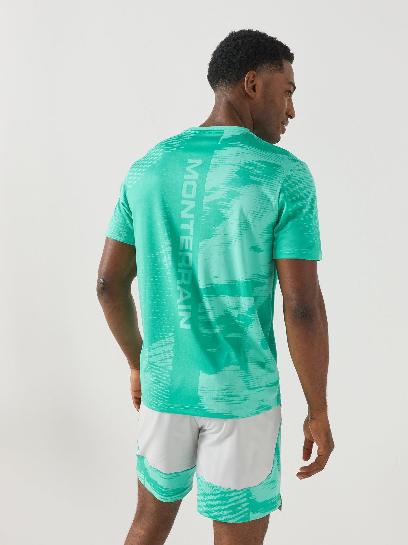 Image 2 of 5 of Monterrain Mens Divide Jacquard T-Shirt - Green