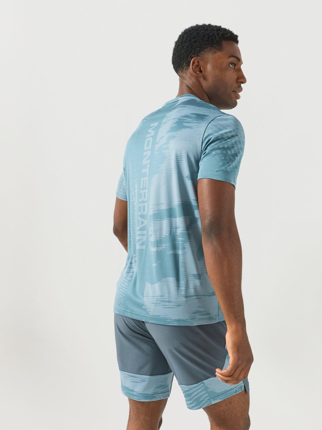 Image 2 of 5 of Monterrain Mens Divide Jacquard T-Shirt - Dusty Blue