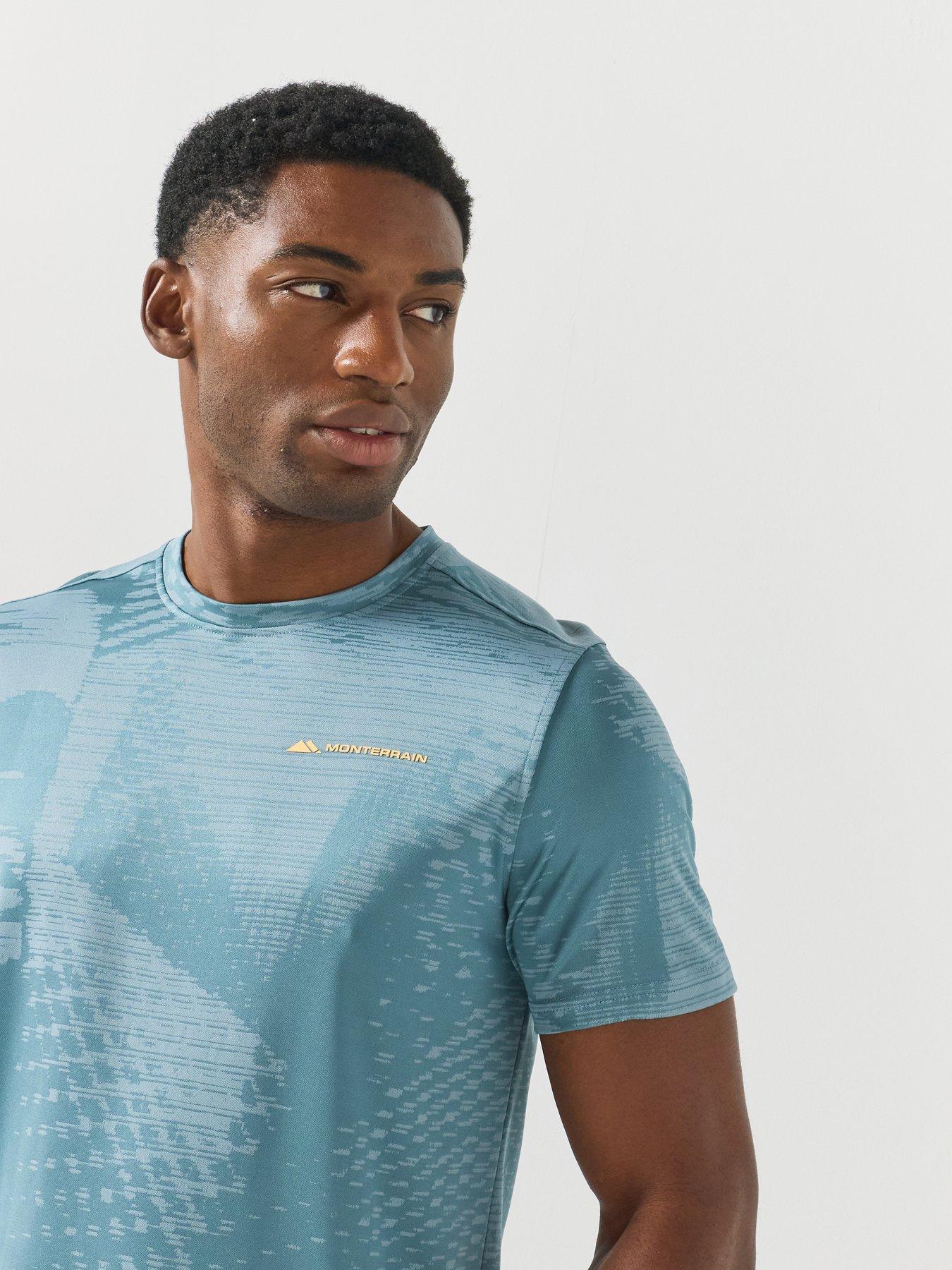 Image 4 of 5 of Monterrain Mens Divide Jacquard T-Shirt - Dusty Blue