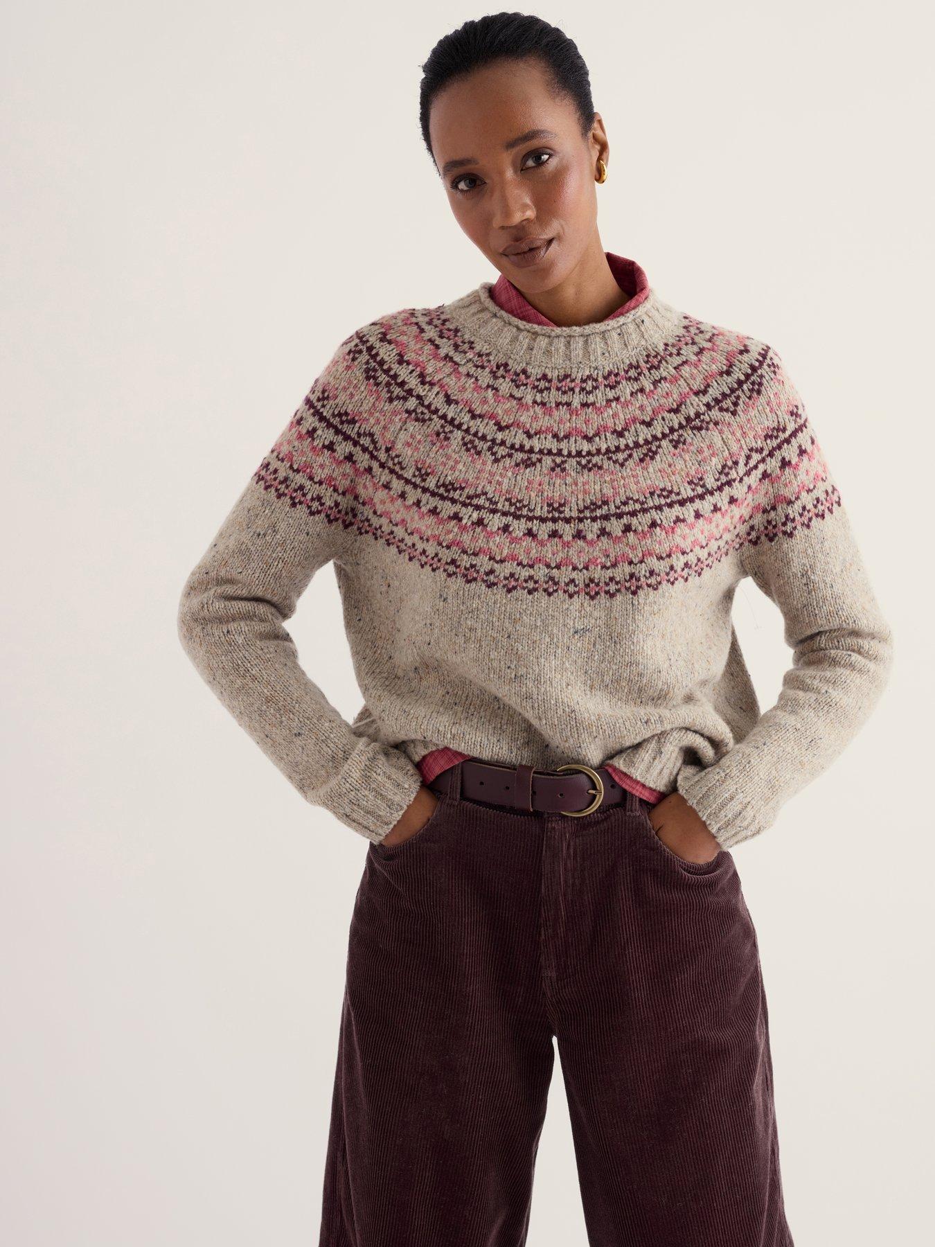 Image 1 of 5 of Seasalt Cornwall Port Kinnis Fair Isle Jumper With Merino - Beige