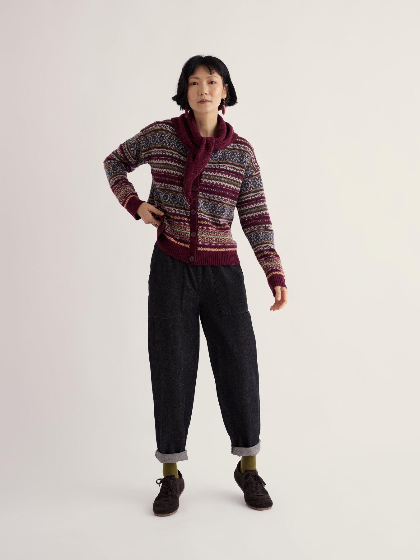 Image 3 of 5 of Seasalt Cornwall Copperhouse Fair Isle Cardigan - Purple